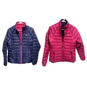 Mac in a Sac Blue / Pink Reversible Light Weight Down Jacket Size S